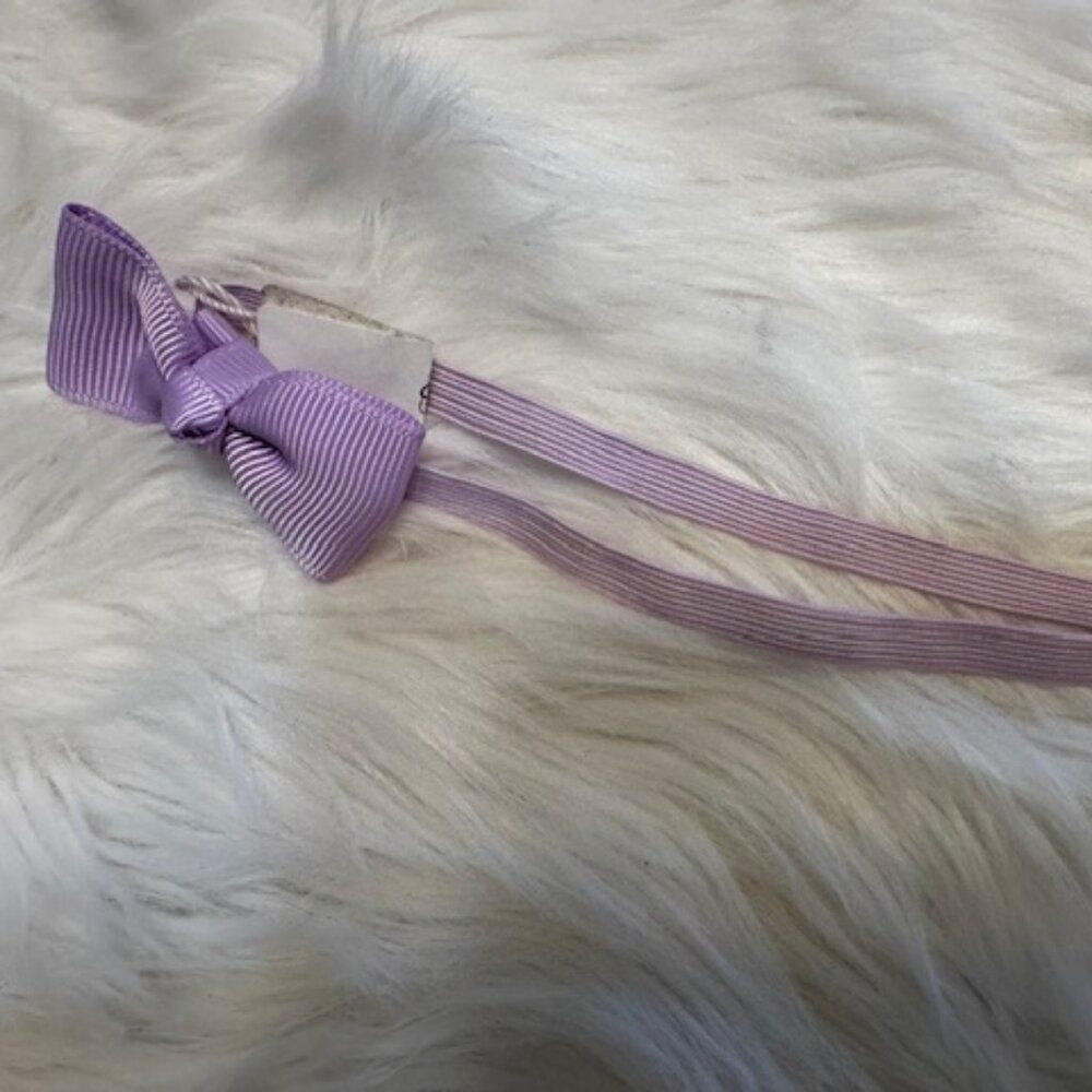 Lavender 2" Mini Bow on Lavender Skinny FOE elastic headband     7580  New